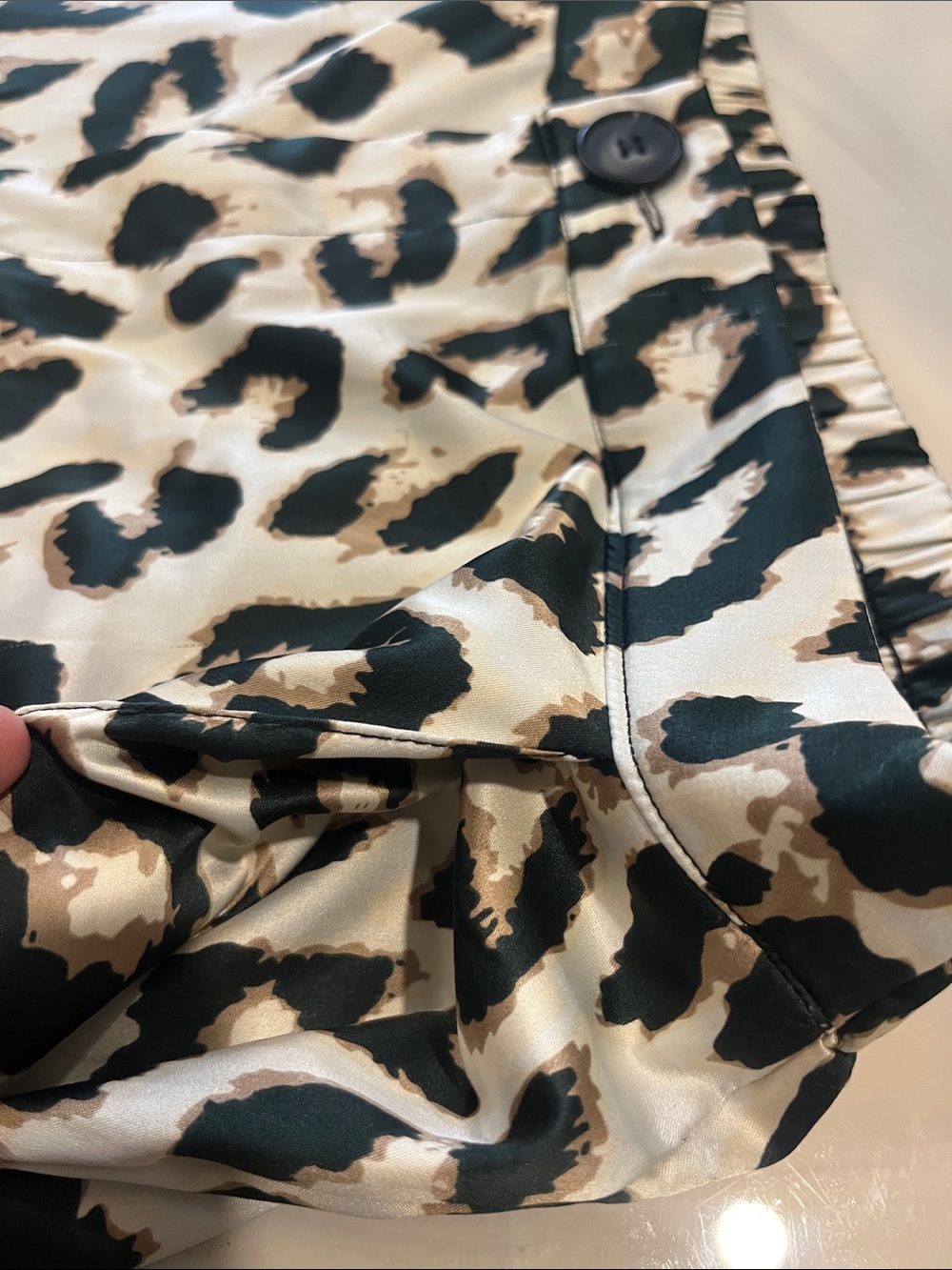 Haute Monde White Black Leopard-Print Wide Leg Pants